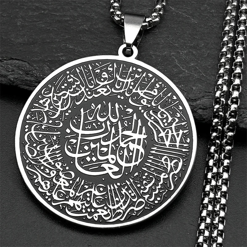Halskæde med vedhæng af den arabiske Koran islam muslimsk sølv