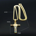 Collier avec pendentif croix de saint Benoît multicolore