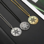 Collier avec Pendentif Cube Métatron or