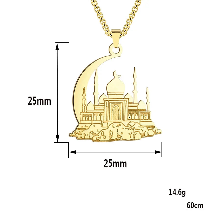 Náhrdelník s príveskom mešity na arabskom polmesiaci 