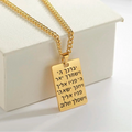 Collar unisex con colgante de bendición y símbolo hebreo Yeshoua judío oro