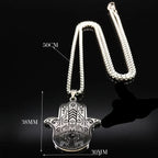 Men's necklace with pendant for protection against the evil <span data-glossary-id="oeil">eye</span> and Arab Fatma hand