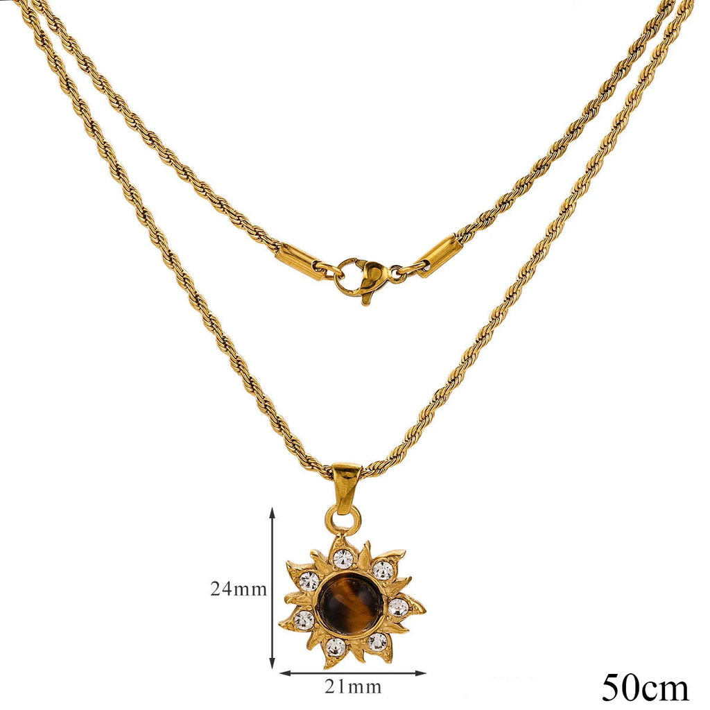 Collana con Ciondolo di Protezione Occhio di Tigre per Donna D