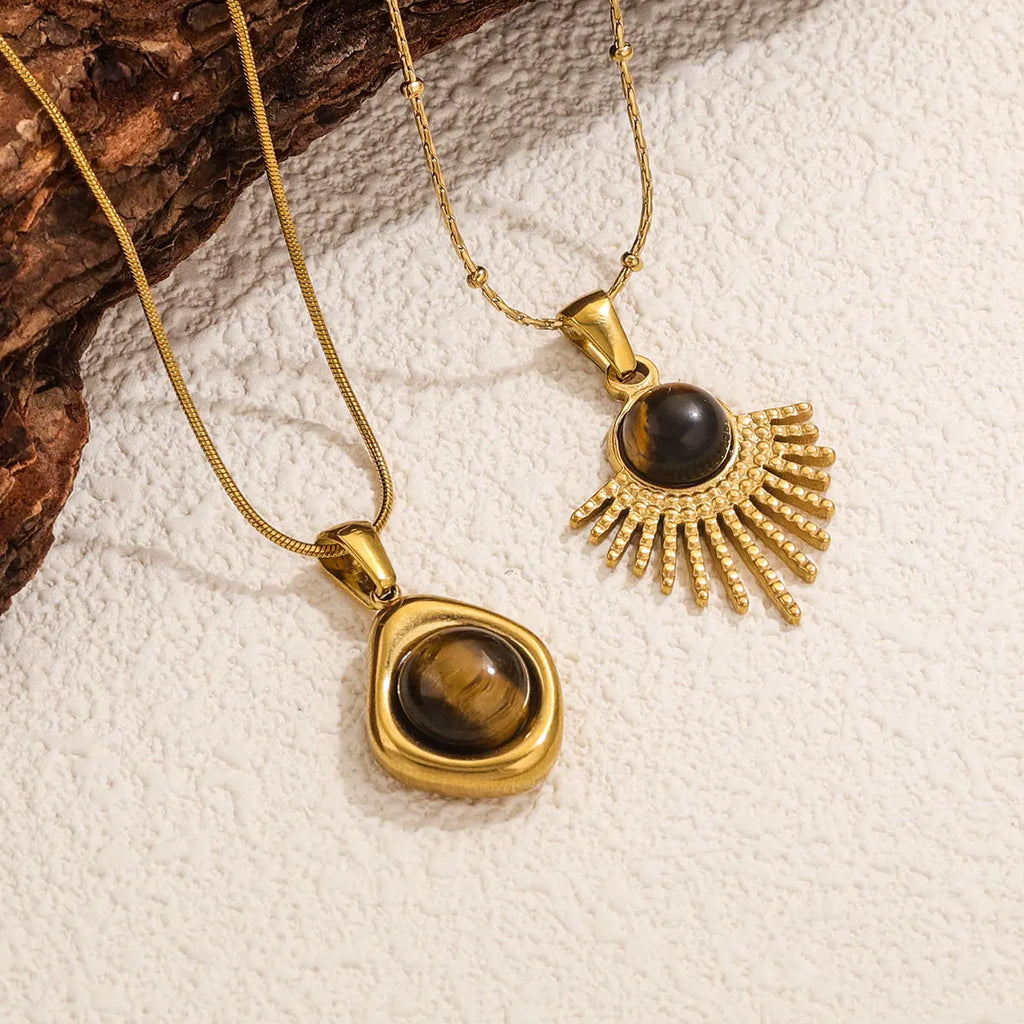 Collana con Ciondolo di Protezione Occhio di Tigre per Donna A