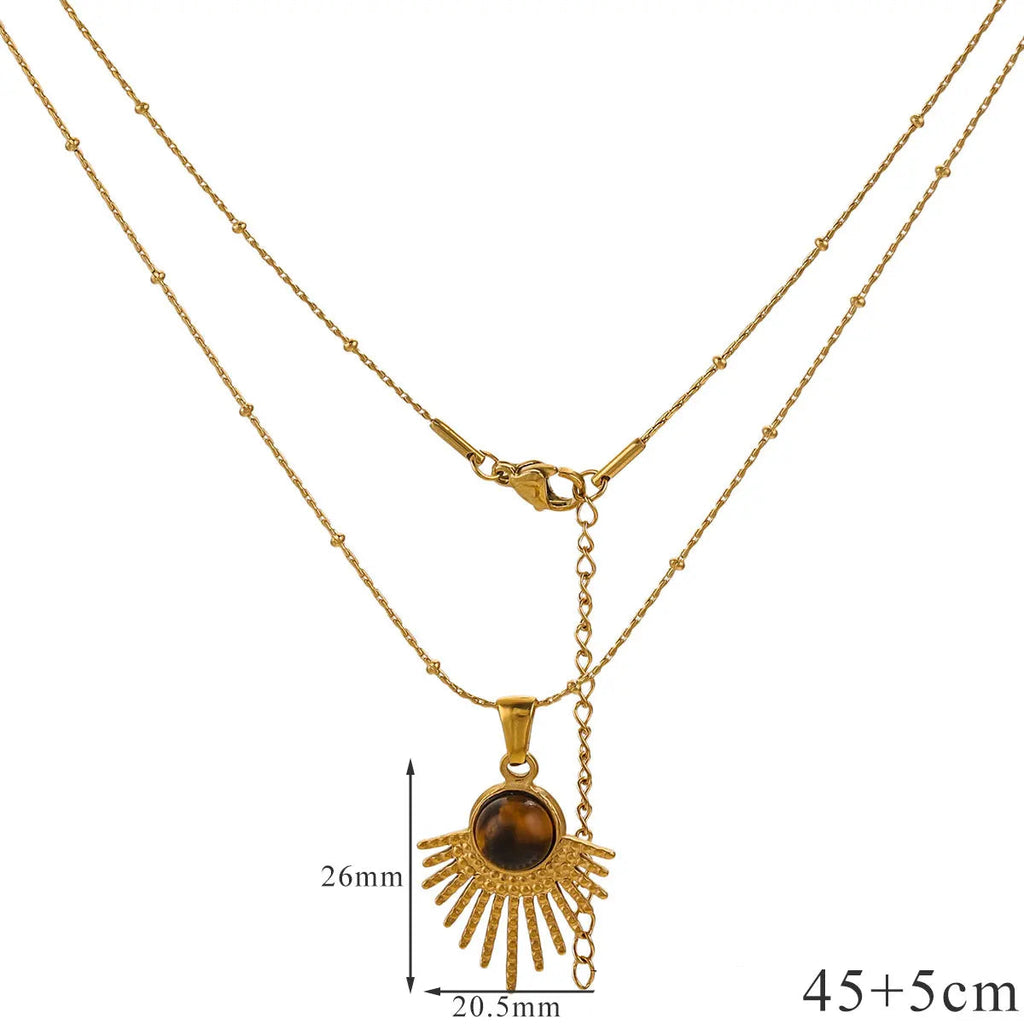 Collana con Ciondolo di Protezione Occhio di Tigre per Donna A