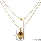 Collana con Ciondolo di Protezione Occhio di Tigre per Donna A