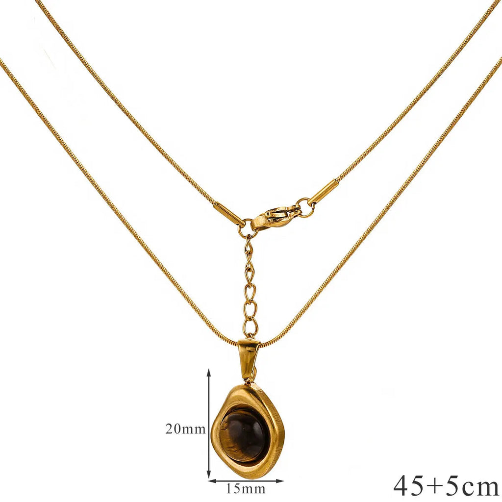 Collana con Ciondolo di Protezione Occhio di Tigre per Donna B