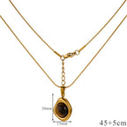 Collana con Ciondolo di Protezione Occhio di Tigre per Donna B