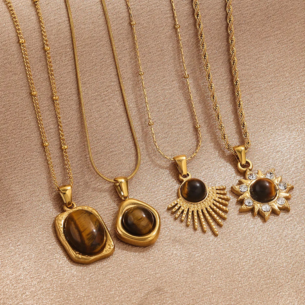 Collana con Ciondolo di Protezione Occhio di Tigre per Donna B