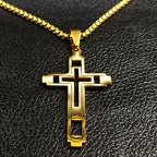 Collier avec pendentif double croix or