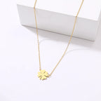 Collier avec Pendentif en Feuille de Trèfle Porte Bonheur or