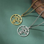 Necklace with pendant in Hebrew letters, Chai and the Star of David Jewish symbols gold