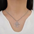 Necklace with pendant in Hebrew letters, Chai and the Star of David Jewish symbols silver