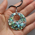 Collier en Cuir Pendentif en Nacre Coquillage