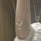 Collier avec Pendentif en Pierre de Lune et Etoiles 2
