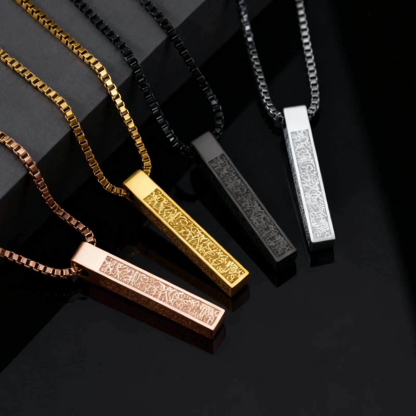 Ketting met Arabische geometrische Ayatul Kursi hanger 
