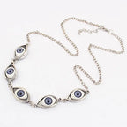 Collier avec Pendentif Contre le Mauvais Oeil argent