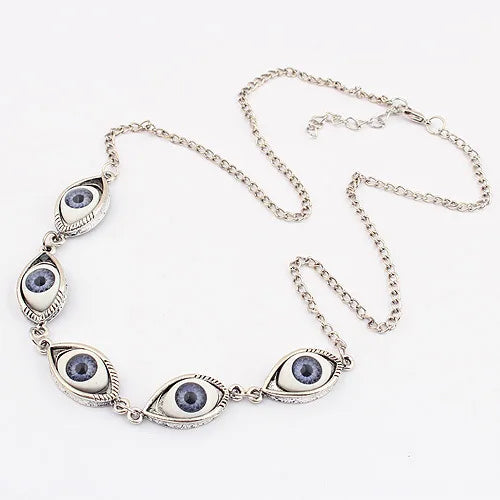 Collier avec Pendentif Contre le Mauvais Oeil argent
