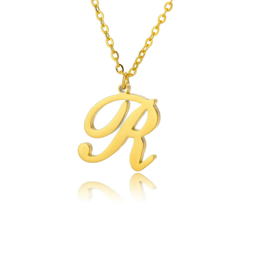 Women's initial pendant necklace r