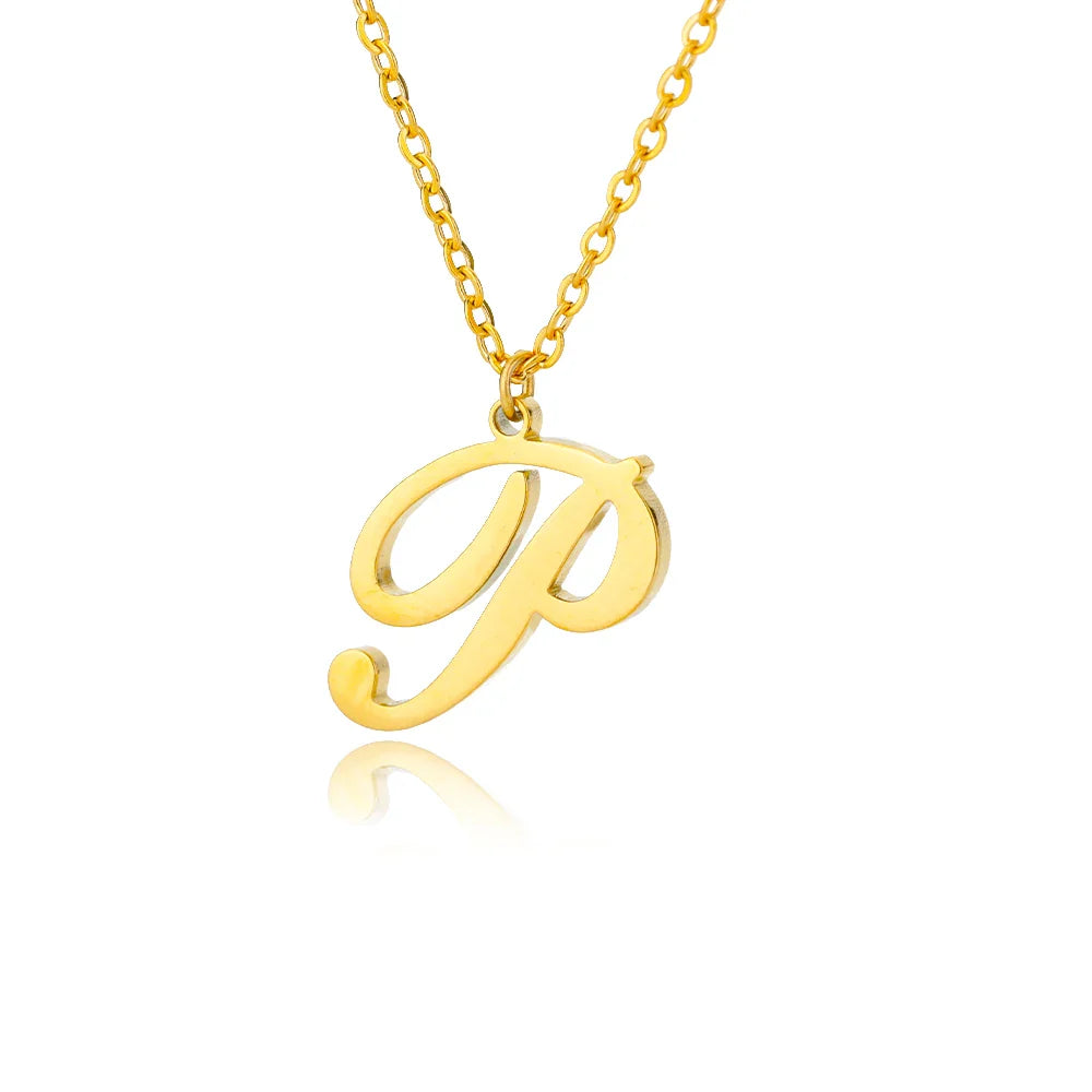 Women's initial pendant necklace p