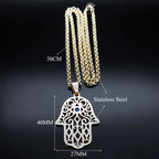 Necklace with pendant for protection against the evil <span data-glossary-id="oeil">eye</span> and Arab Muslim Fatma's hand
