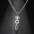 Collier avec pendentif Messianique Menorah et de l'étoile de David argent
