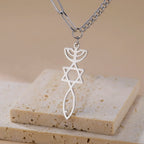 Collier avec pendentif Messianique Menorah et de l'étoile de David argent