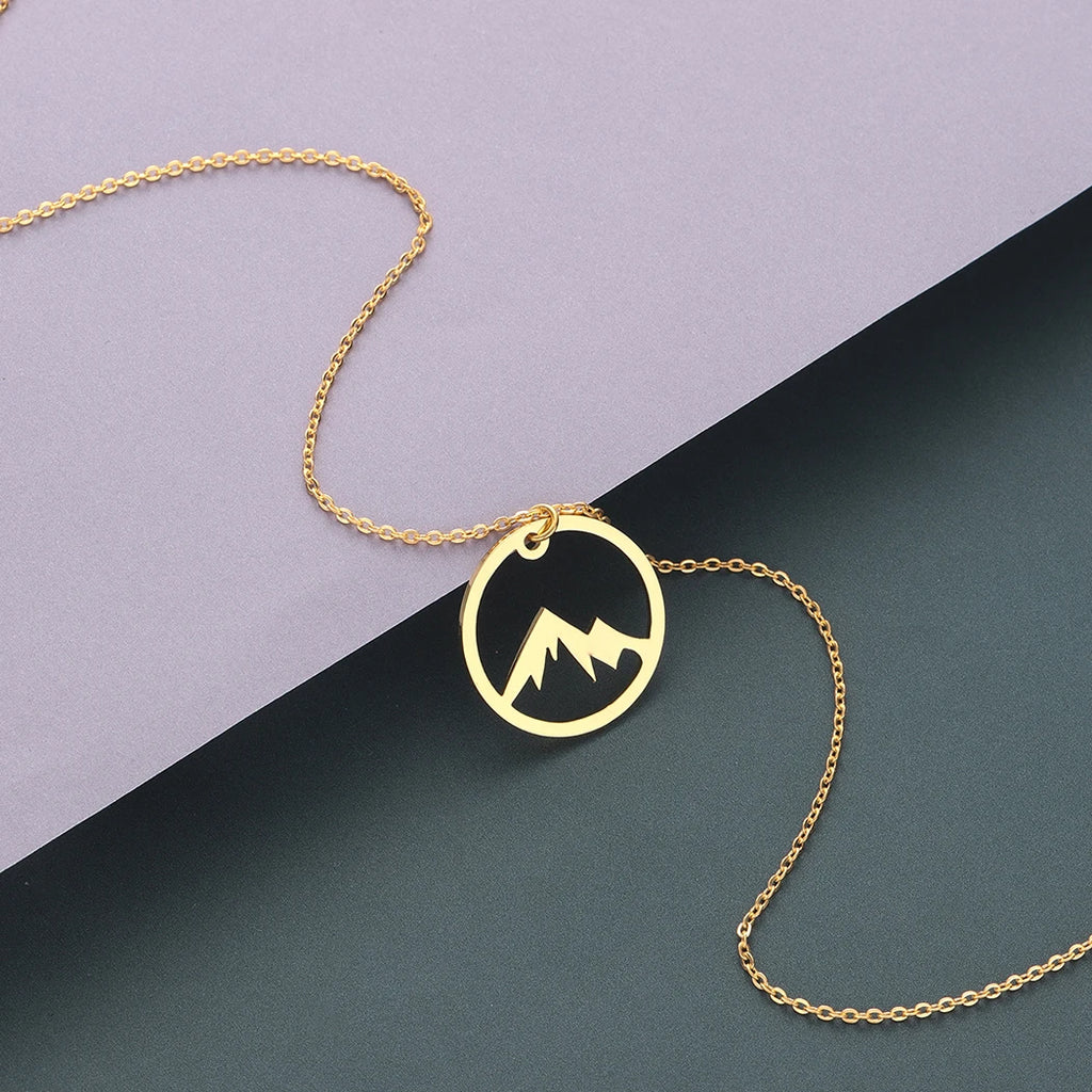 Collier avec Pendentif Montagne pour Homme ou Femme or