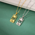 Collier avec pendentif palmier et vague de plage or