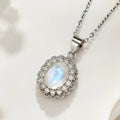Necklace with small moonstone flower pendant 