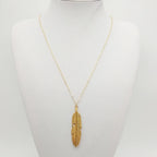 Collier avec Pendentif Plume pour Homme ou Femme or
