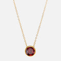 Collier avec pendentif rond pierre de naissance pour femme
