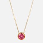 Collier avec pendentif rond pierre de naissance pour femme