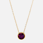 Collier avec pendentif rond pierre de naissance pour femme