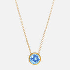 Collier avec pendentif rond pierre de naissance pour femme