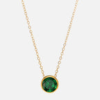 Collier avec pendentif rond pierre de naissance pour femme