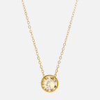 Collier avec pendentif rond pierre de naissance pour femme