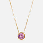 Collier avec pendentif rond pierre de naissance pour femme
