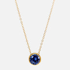 Collier avec pendentif rond pierre de naissance pour femme