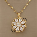 Collier avec Pendentif Rotatif Fleur Anti-Stress pour Femme