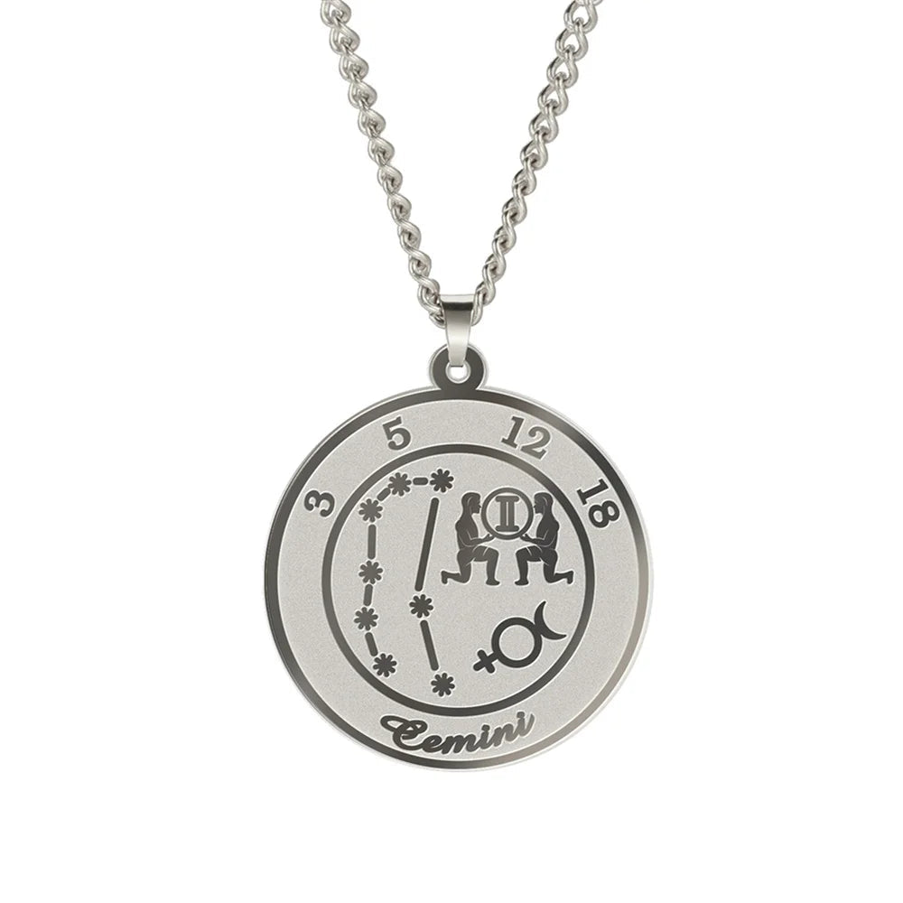 Collier avec Pendentif Signe du Zodiaque Astrologique Homme ou Femme