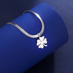 Collier avec Pendentif Trèfle à 4 Feuilles Porte Bonheur argent