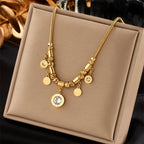 Collier avec Pendentifs en Zircon