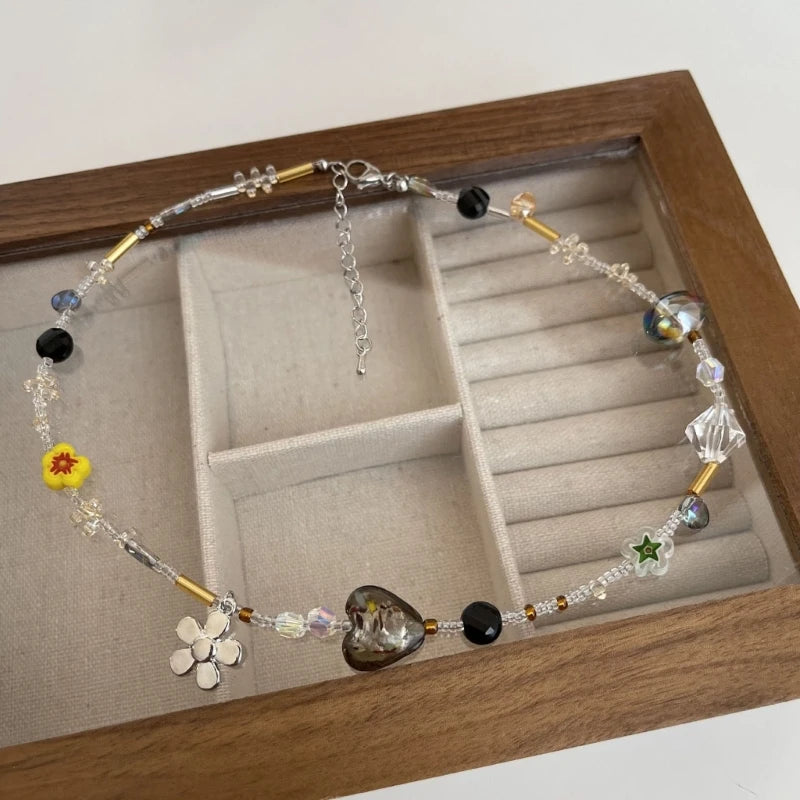 Collar con Colgantes de Flores para Mujer