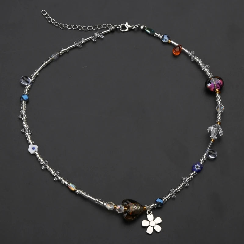 Collar con Colgantes de Flores para Mujer