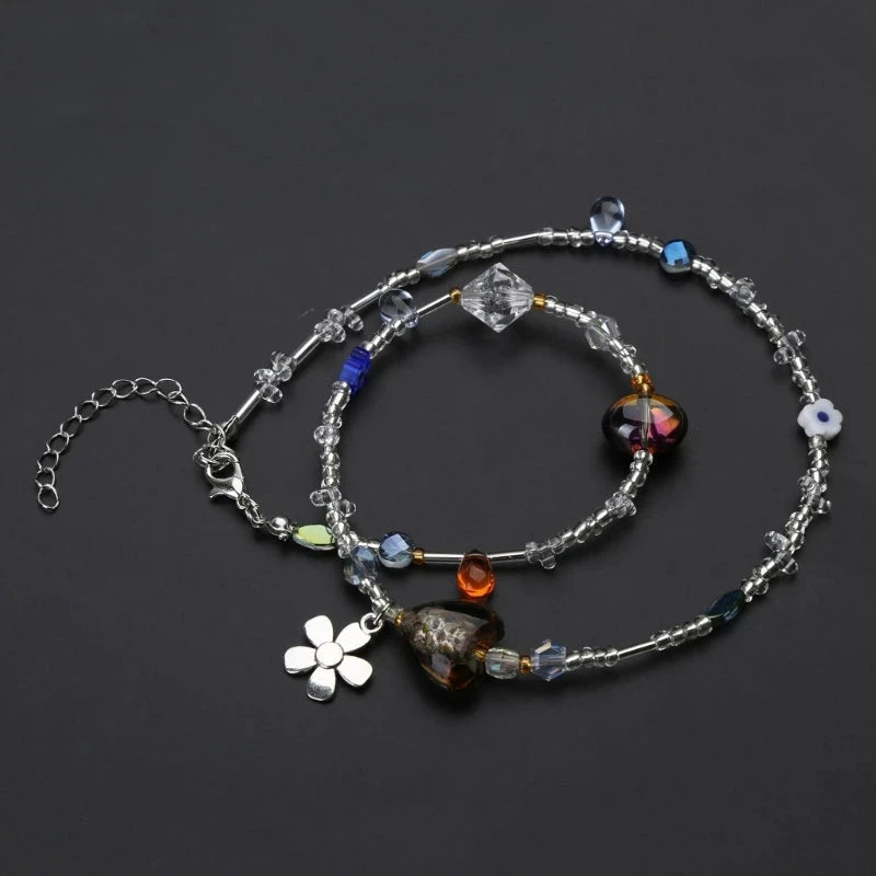 Collar con Colgantes de Flores para Mujer