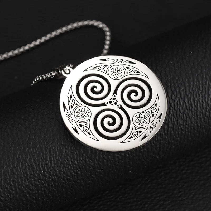 Collier Celtique Pendentif Triskel Viking Homme Femme Nordique