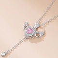 Roze Engelvleugels Hart Ketting