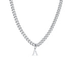 Collier homme avec pendentif personnalisé initiale  a