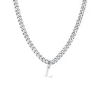 Collier homme avec pendentif personnalisé initiale l 